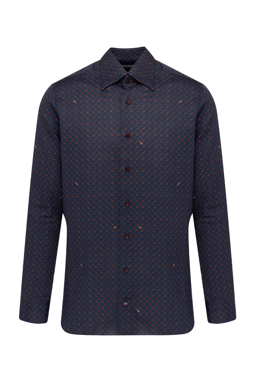 Zilli man blue cotton shirt for men купить с ценами и фото 150636 - photo 1