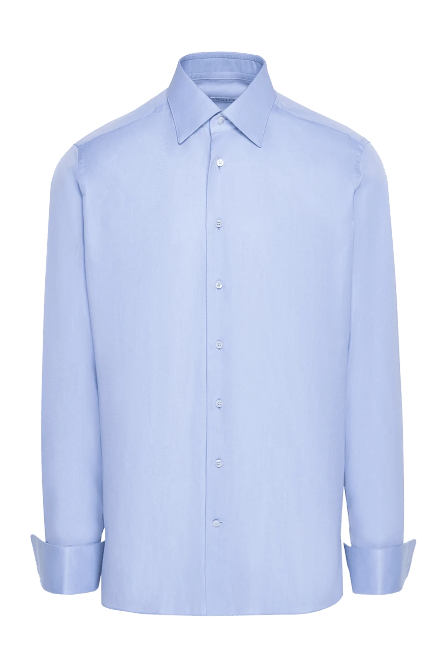 Zilli man blue cotton shirt for men купить с ценами и фото 150639 - photo 1