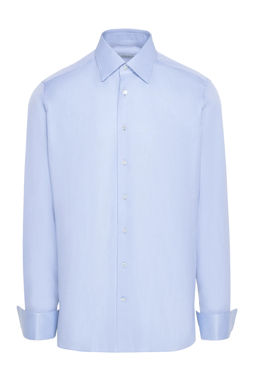 Zilli мужская рубашка однотонная хлопковая небесно голубого цвета
150639 - фото 1