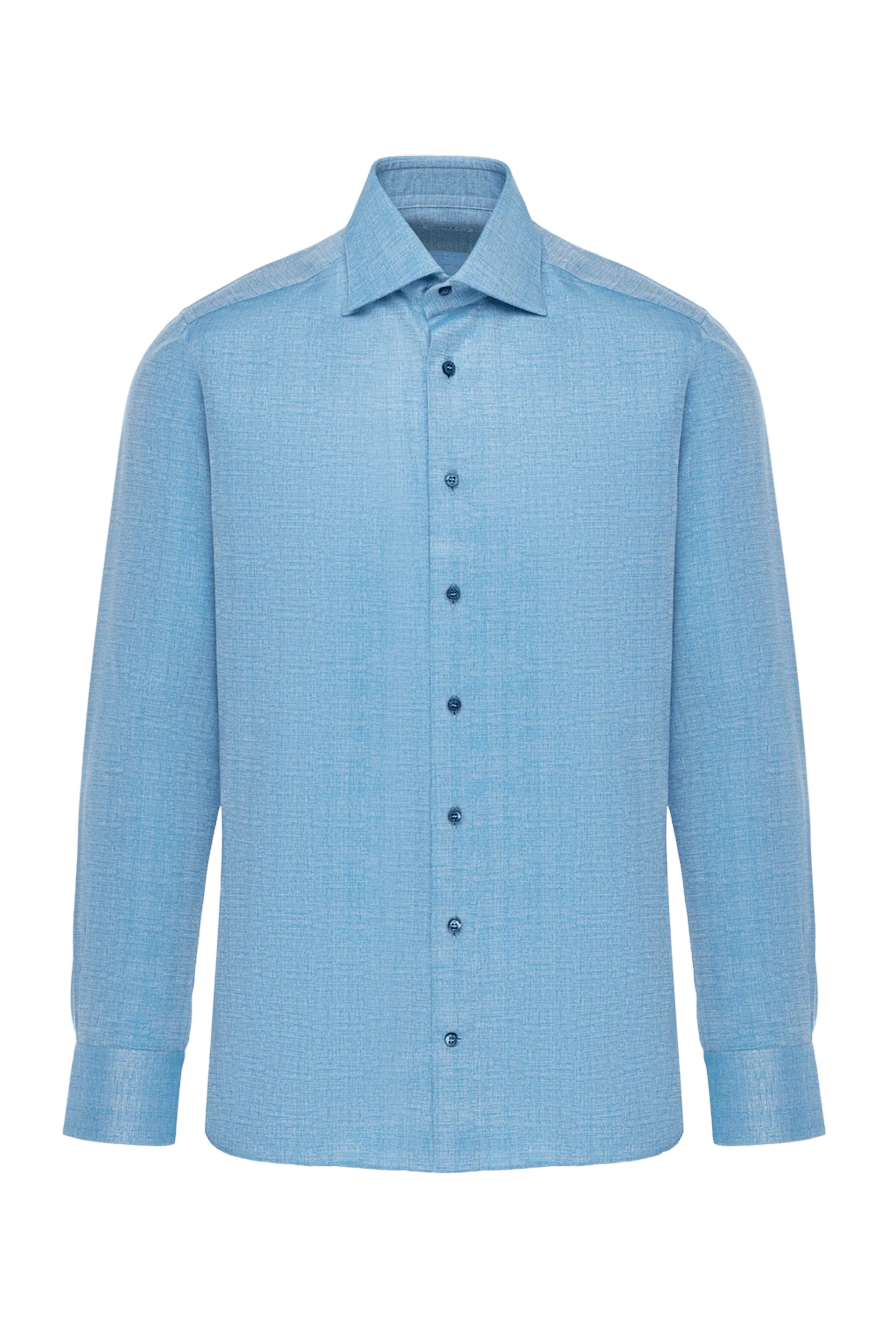 Zilli man blue cotton shirt for men купить с ценами и фото 150642 - photo 1