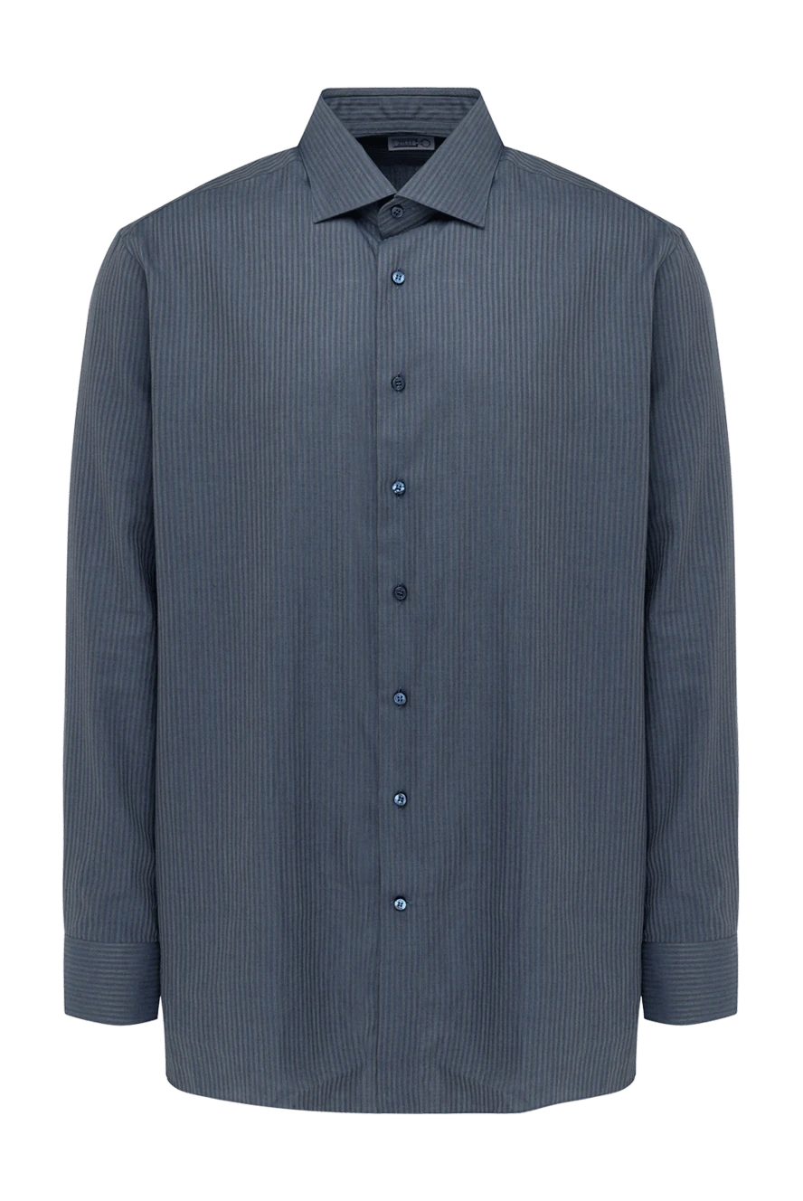 Zilli man blue cotton shirt for men купить с ценами и фото 150645 - photo 1