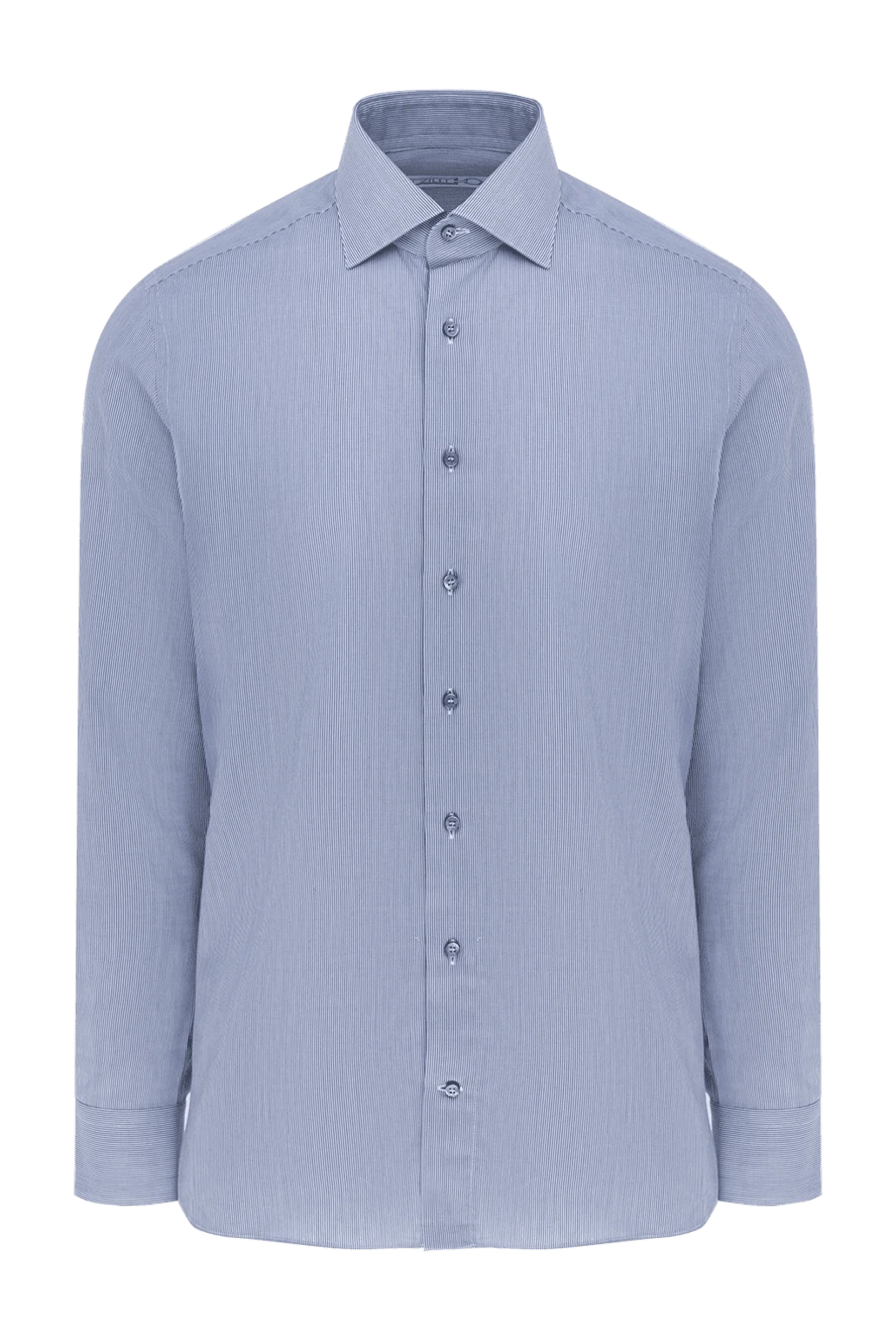 Zilli man blue cotton shirt for men купить с ценами и фото 150646 - photo 1