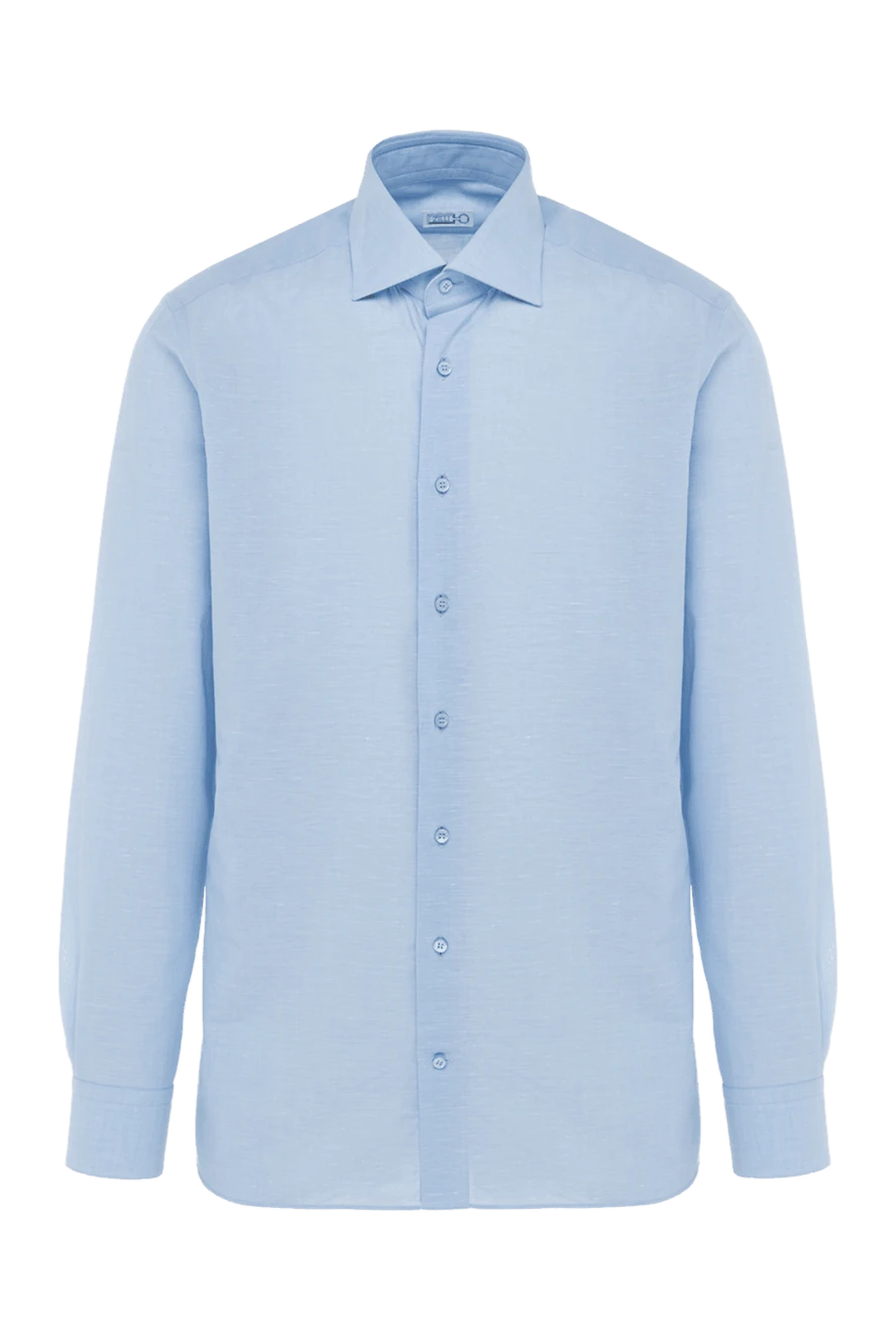 Zilli man blue cotton shirt for men купить с ценами и фото 150652 - photo 1