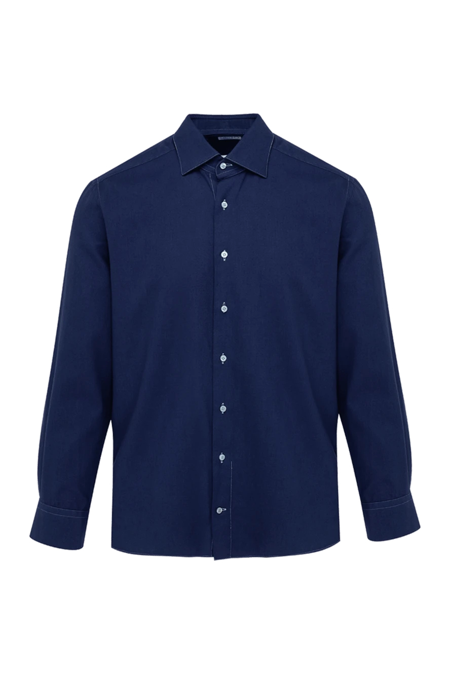 Zilli man blue cotton shirt for men купить с ценами и фото 150656 - photo 1