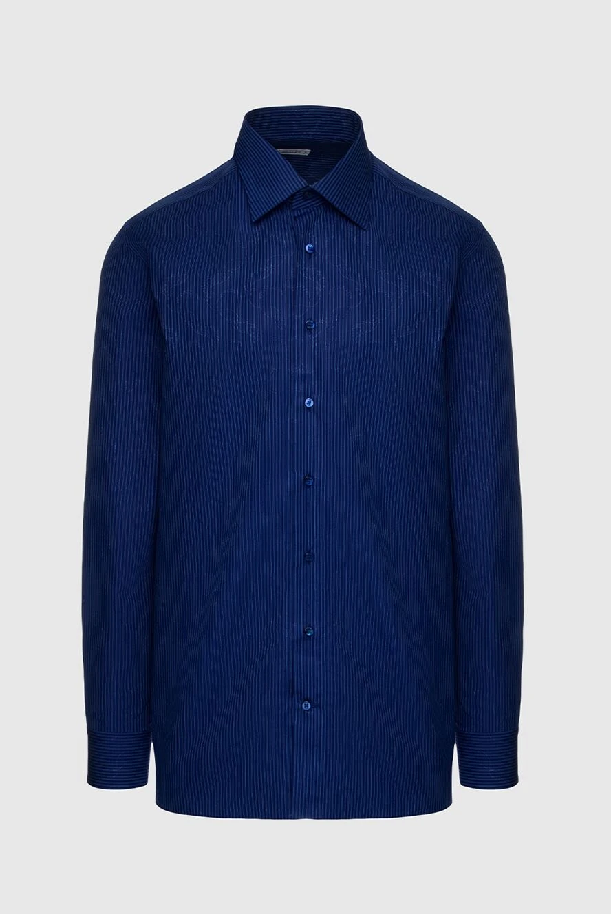 Zilli man blue cotton shirt for men купить с ценами и фото 150660 - photo 1