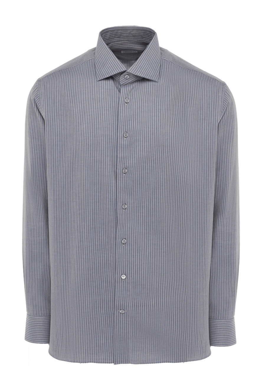 Zilli man men's blue cotton and cashmere shirt купить с ценами и фото 150663 - photo 1