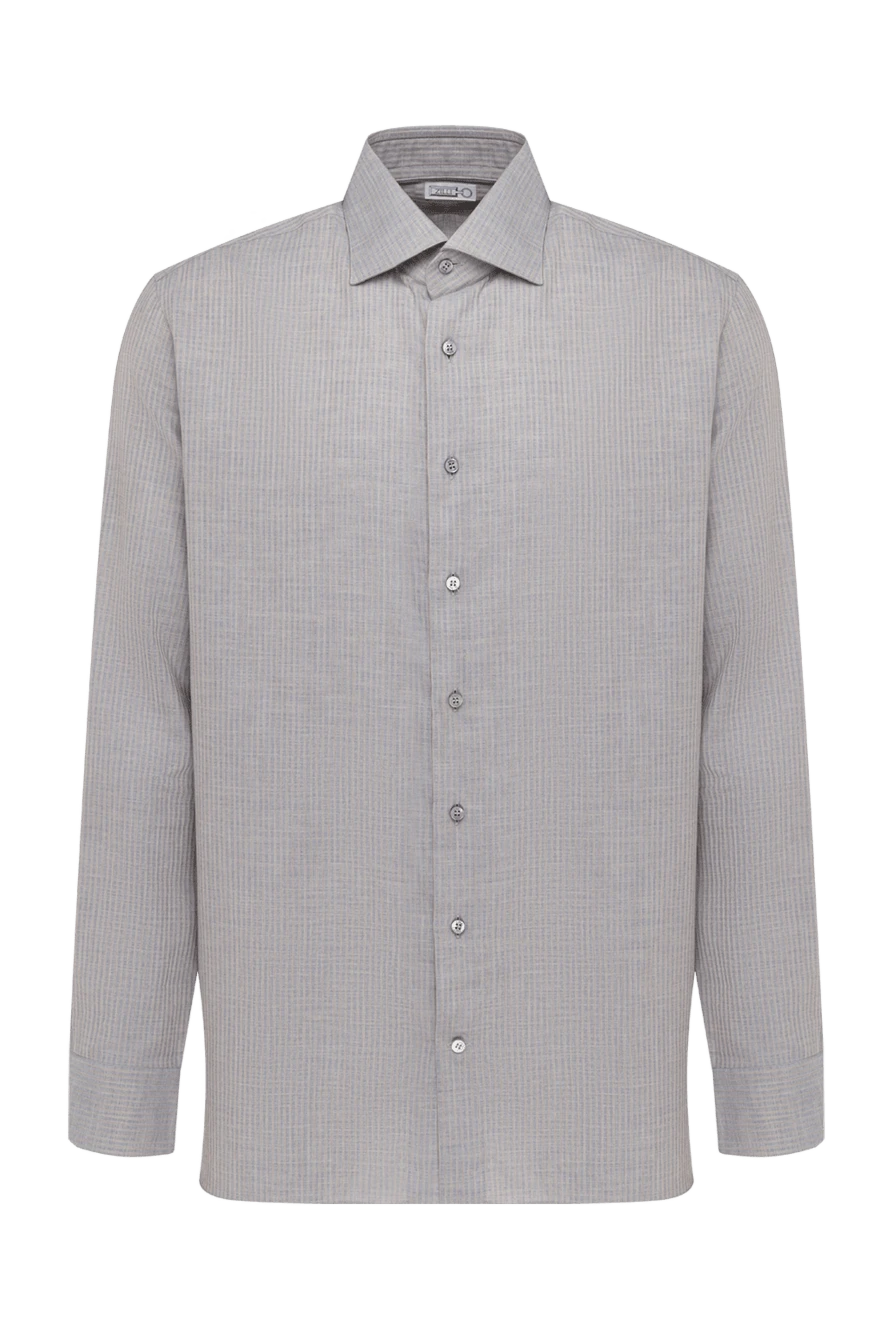 Zilli man men's gray cotton and cashmere shirt купить с ценами и фото 150666 - photo 1