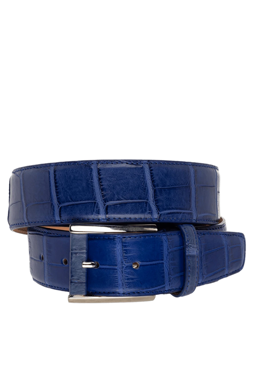 Cesare di Napoli man blue crocodile leather belt for men купить с ценами и фото 150693 - photo 1