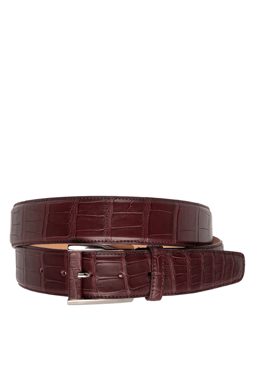 Cesare di Napoli man leather belt burgundy for men купить с ценами и фото 150694 - photo 1