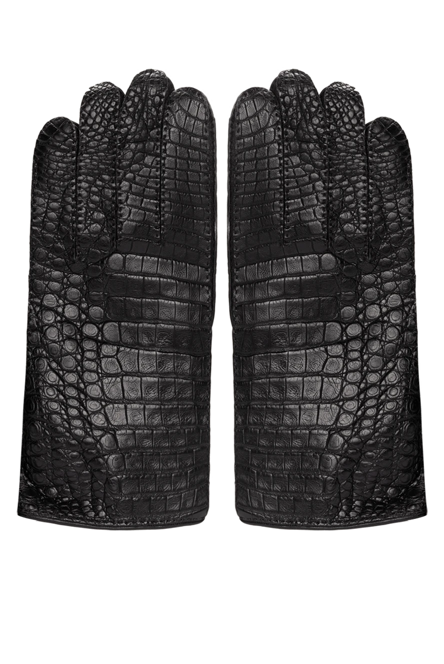 Mazzoleni man black crocodile leather gloves for men купить с ценами и фото 150702 - photo 1