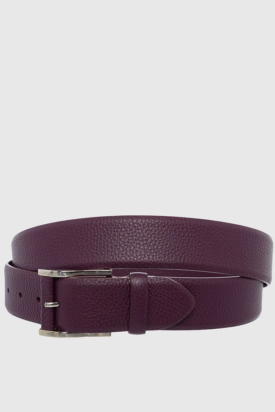 Cesare di Napoli man leather belt burgundy for men купить с ценами и фото 150745 - photo 1