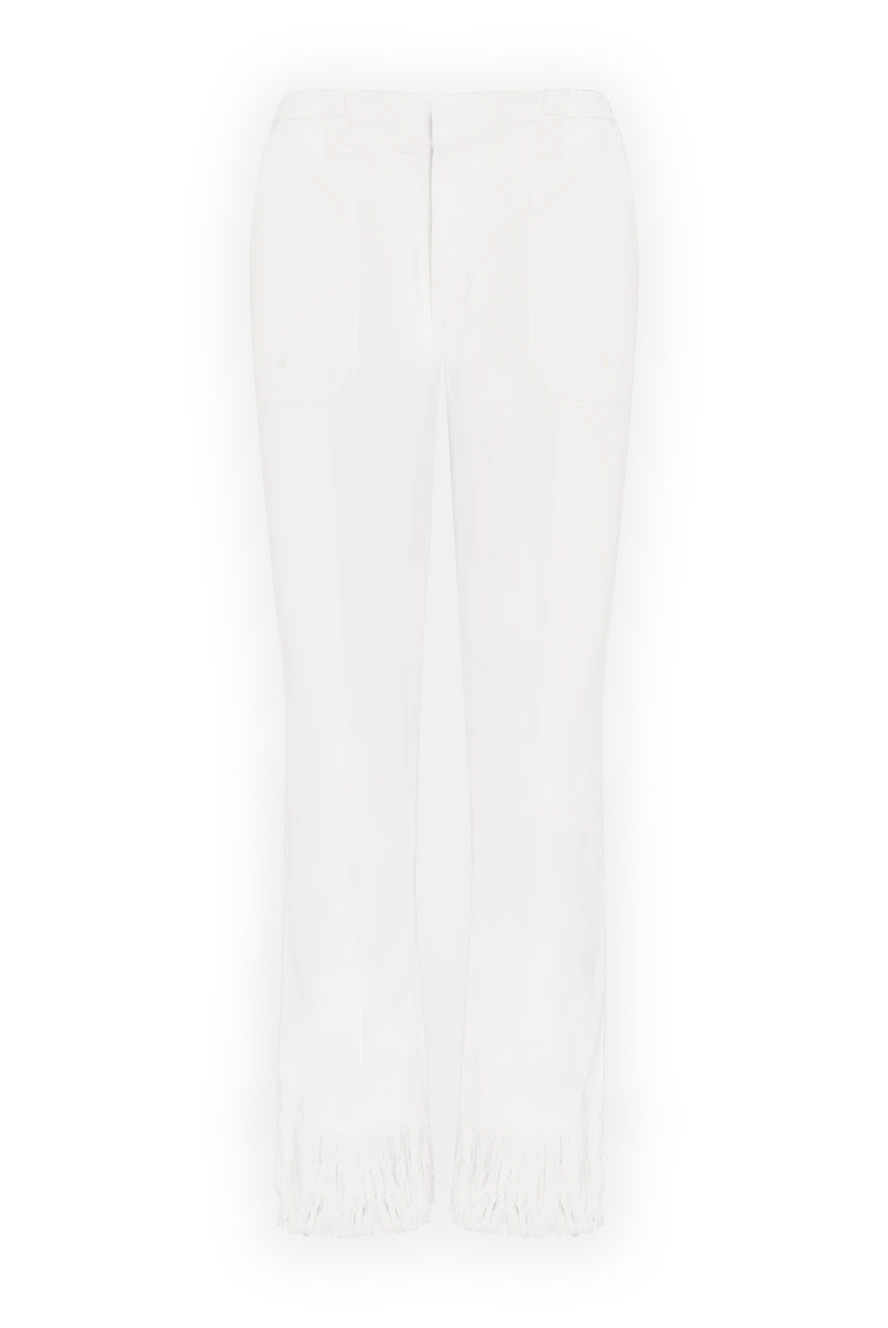 Chloe woman white cotton trousers for women купить с ценами и фото 150795 - photo 1