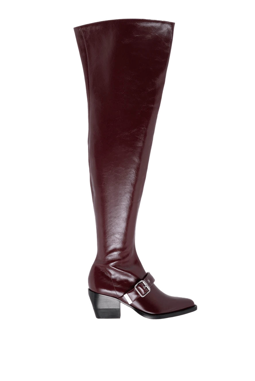 Chloe woman burgundy leather boots for women купить с ценами и фото 150797 - photo 1