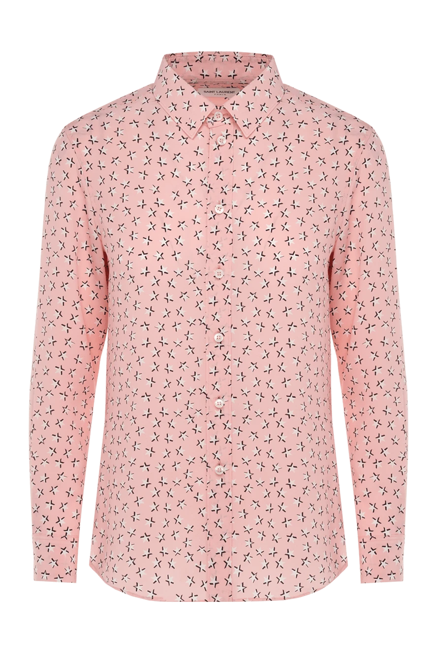 Saint Laurent woman pink silk blouse for women купить с ценами и фото 150806 - photo 1