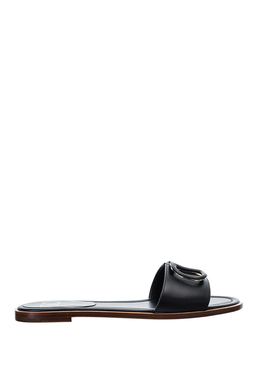 Valentino woman black leather flip-flops for women купить с ценами и фото 150847 - photo 1