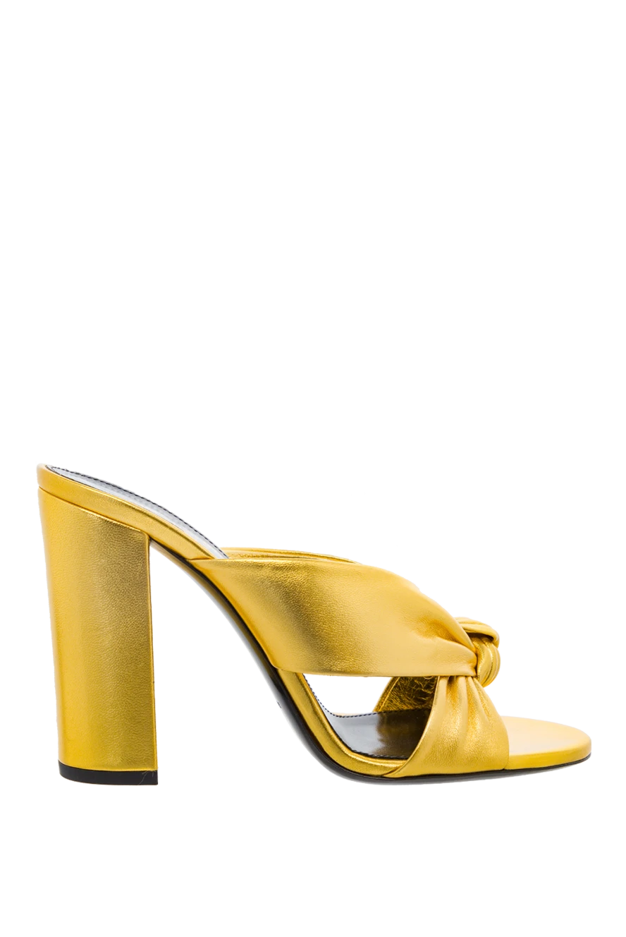 Saint Laurent woman yellow leather mules for women купить с ценами и фото 150863 - photo 1