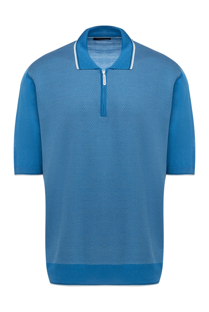 Stefano Ricci мужское поло на молнии из трикотажа с фактурным тканым узором 150910 - фото 1