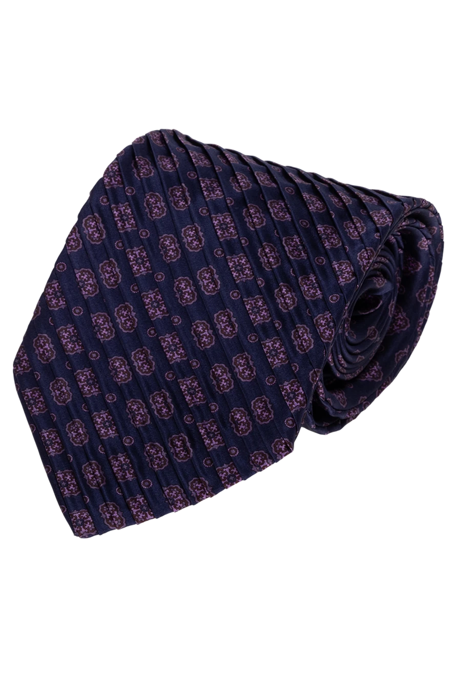 Stefano Ricci темно-синий шелковый галстук с повторяющимся декоративным элементом 150918 - фото 1