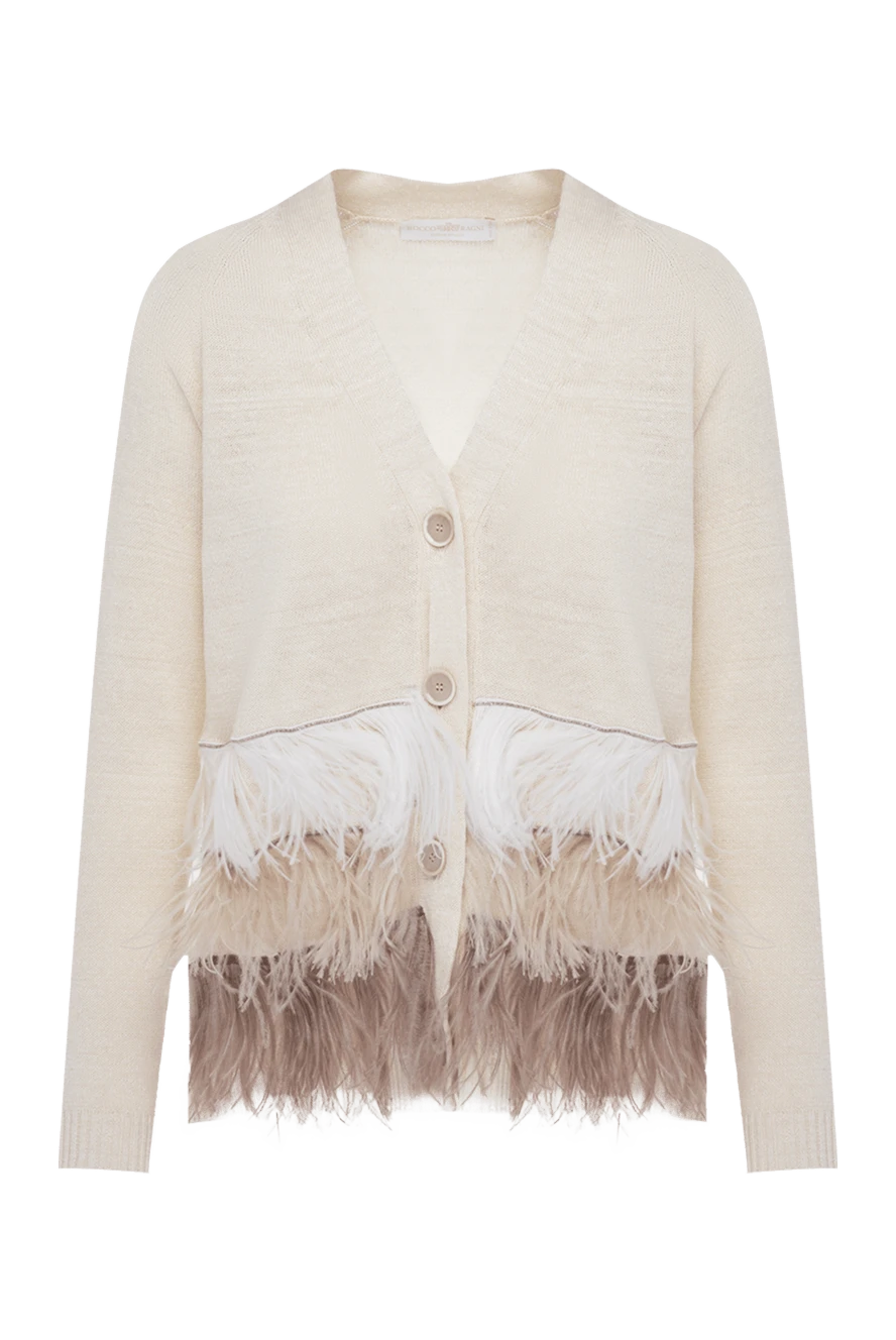 Rocco Ragni woman beige linen and silk cardigan for women купить с ценами и фото 150948 - photo 1