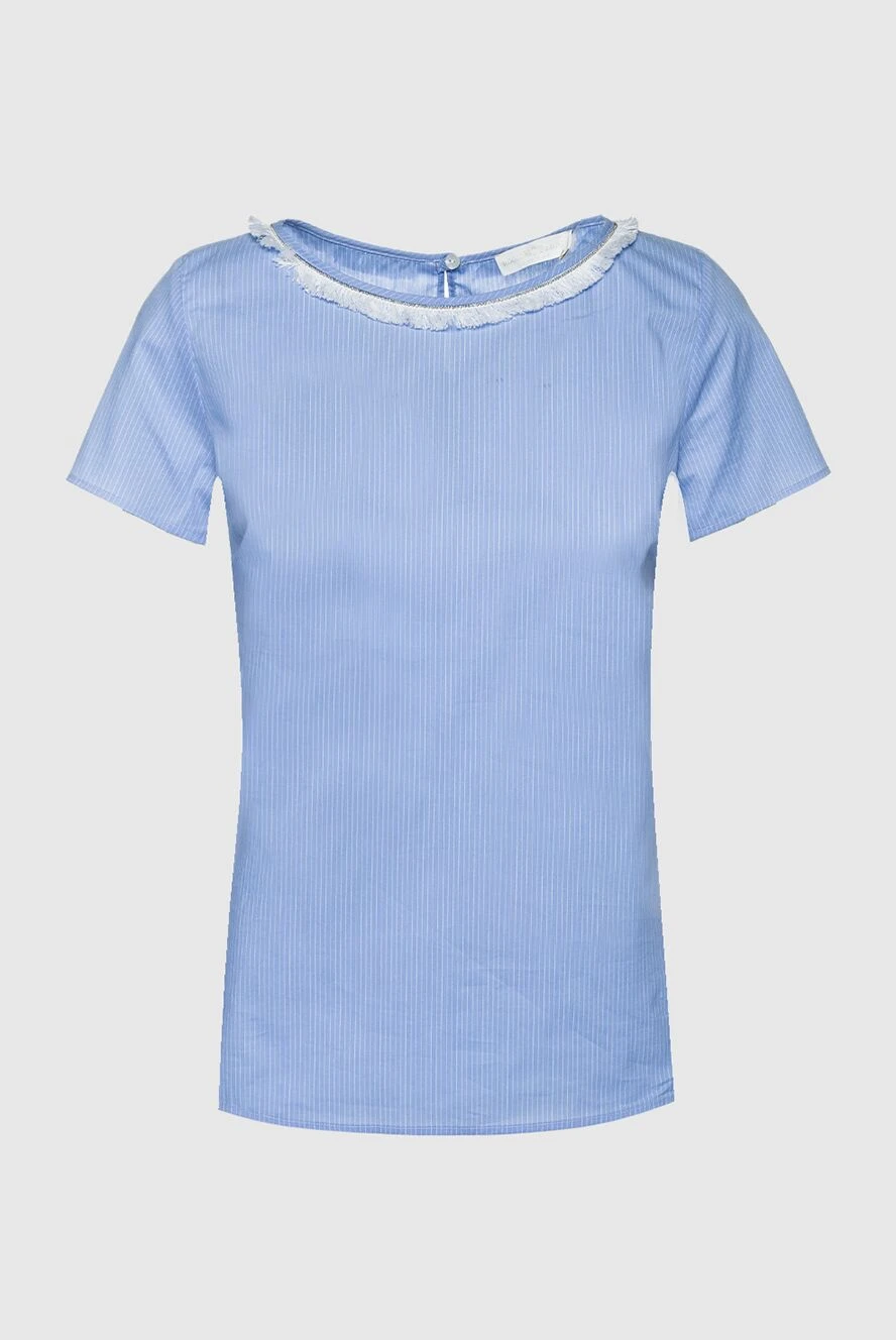 Rocco Ragni woman blue cotton and polyamide blouse for women купить с ценами и фото 150974 - photo 1