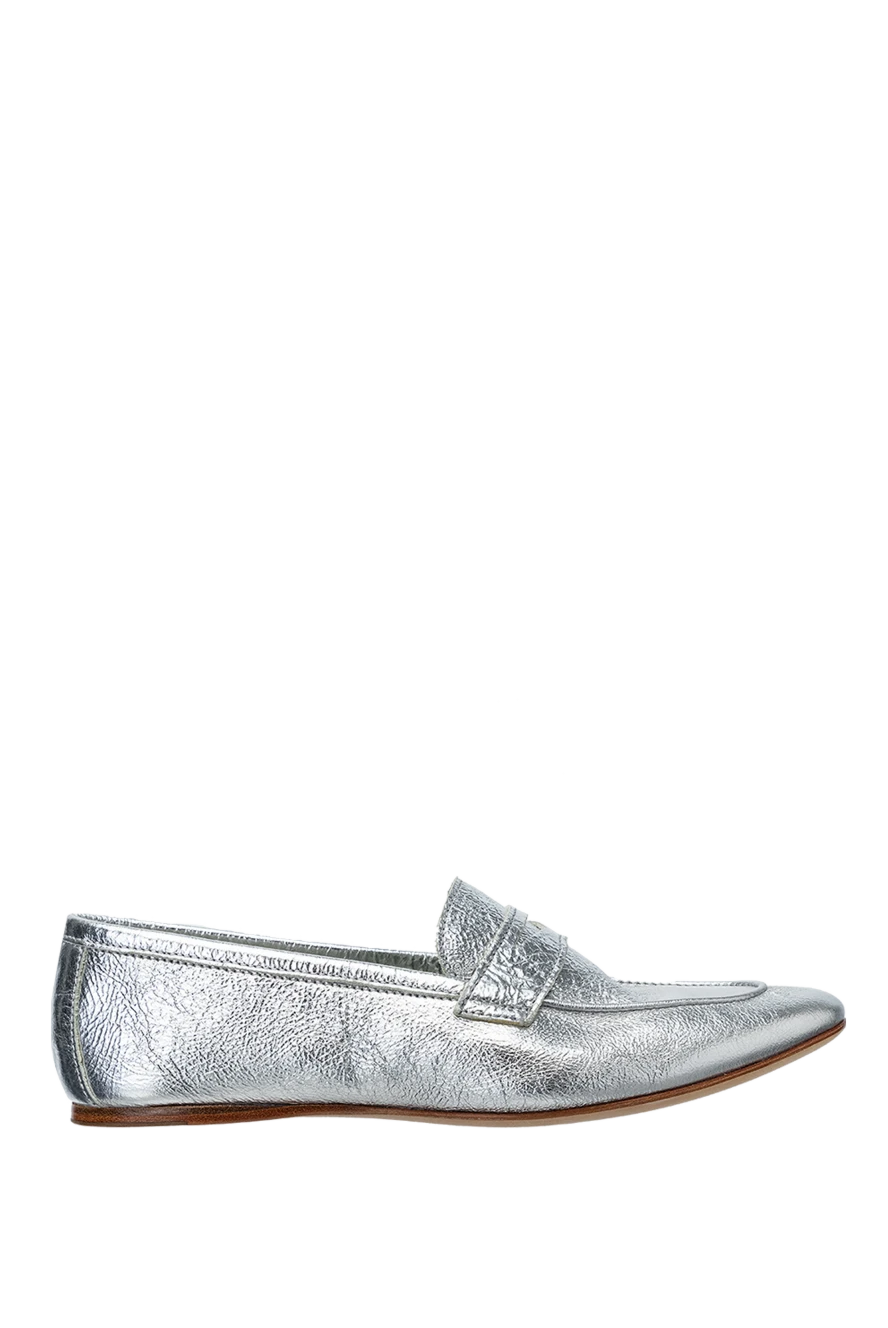 Cesare di Napoli woman gray leather loafers for women купить с ценами и фото 150986 - photo 1