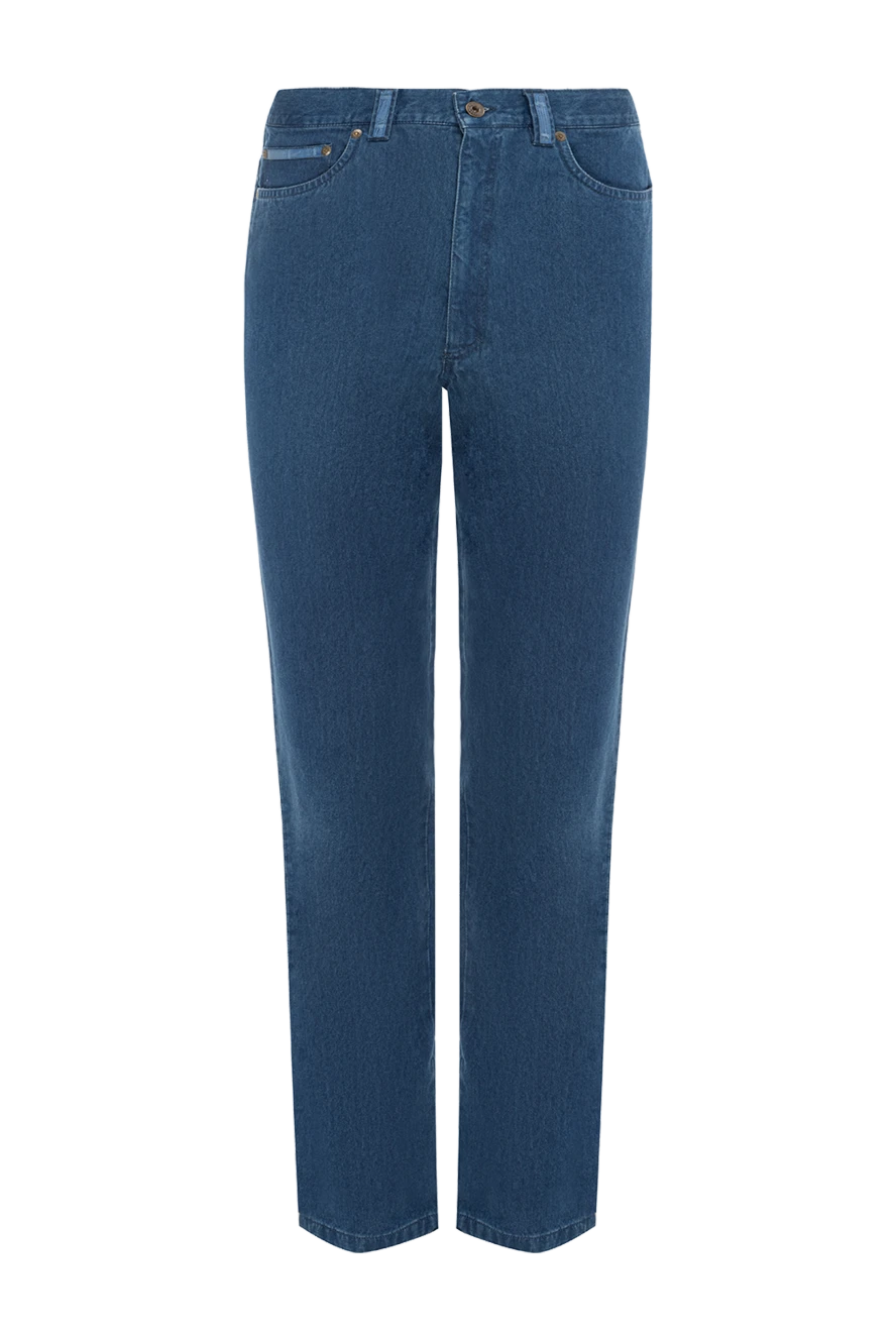 Stefano Ricci классические темно-синие джинсы прямого кроя с контрастной прострочкой 151077 - фото 1