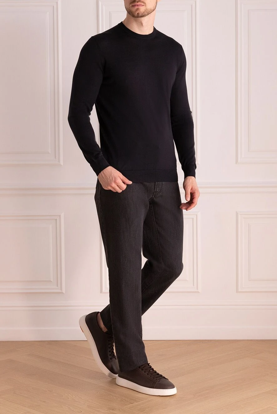 Brioni man black cotton and elastane jeans for men купить с ценами и фото 151092 - photo 1