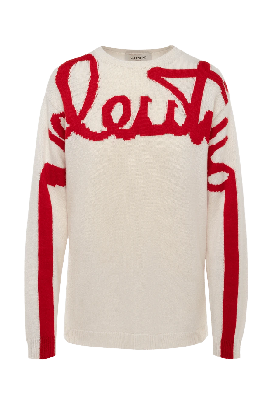 Valentino woman white cashmere jumper for women купить с ценами и фото 151210 - photo 1