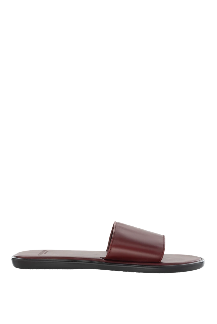 Cortigiani man leather slippers burgundy for men купить с ценами и фото 151232 - photo 1