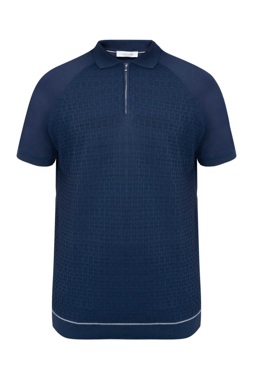 Cortigiani man cotton polo blue for men купить с ценами и фото 151287 - photo 1