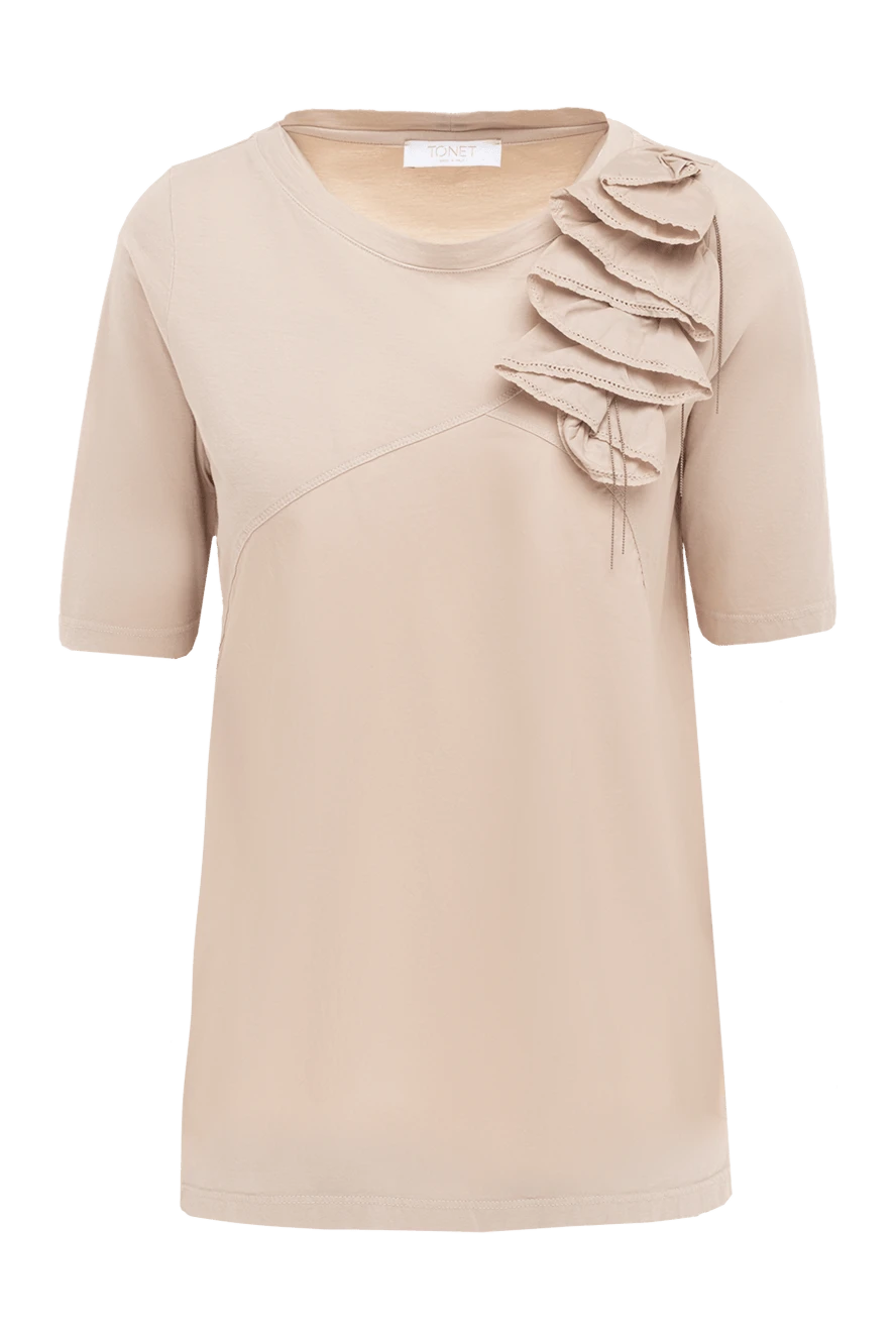 Tonet woman beige cotton blouse for women купить с ценами и фото 151314 - photo 1