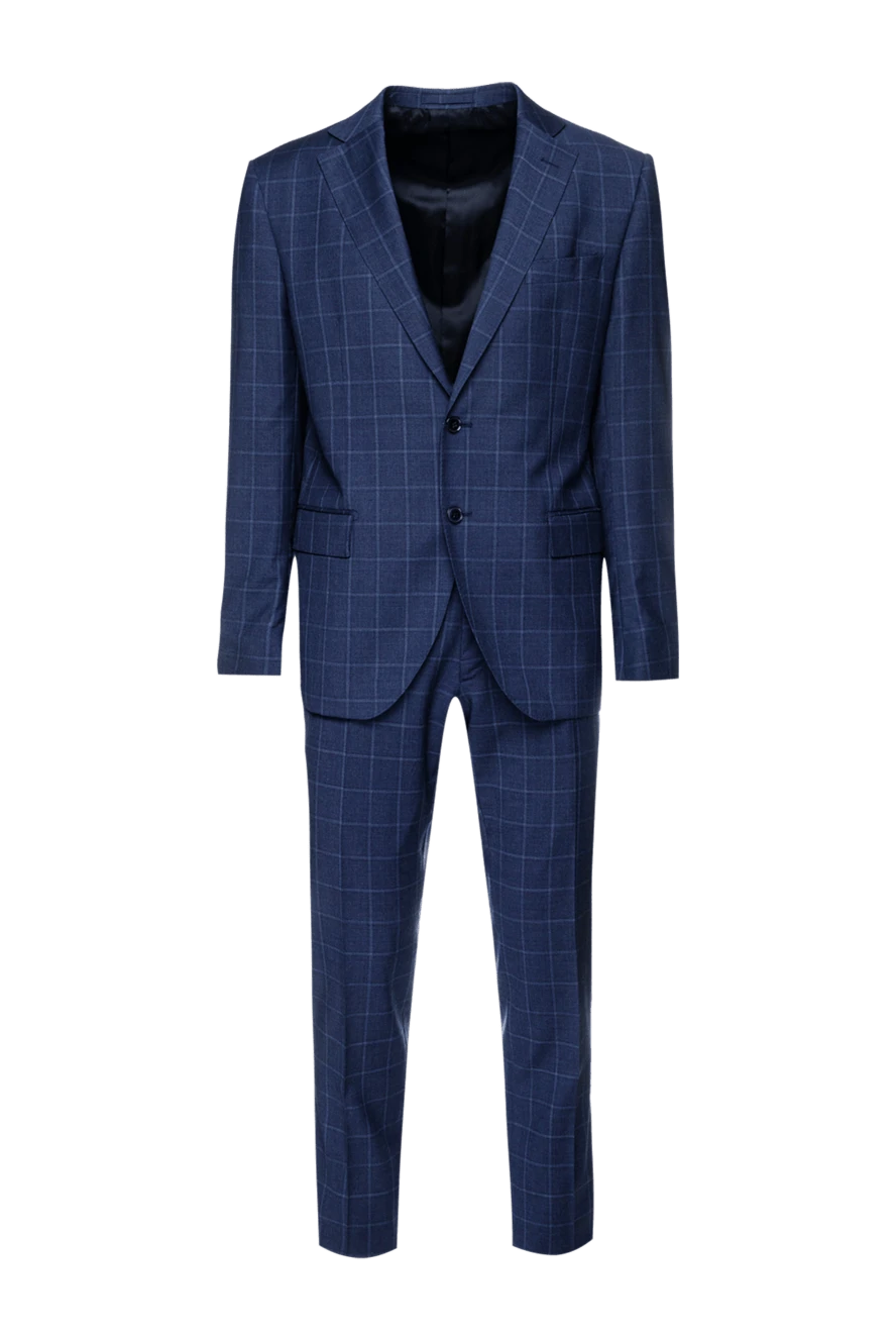 Lubiam man men's suit made of wool, blue купить с ценами и фото 151321 - photo 1