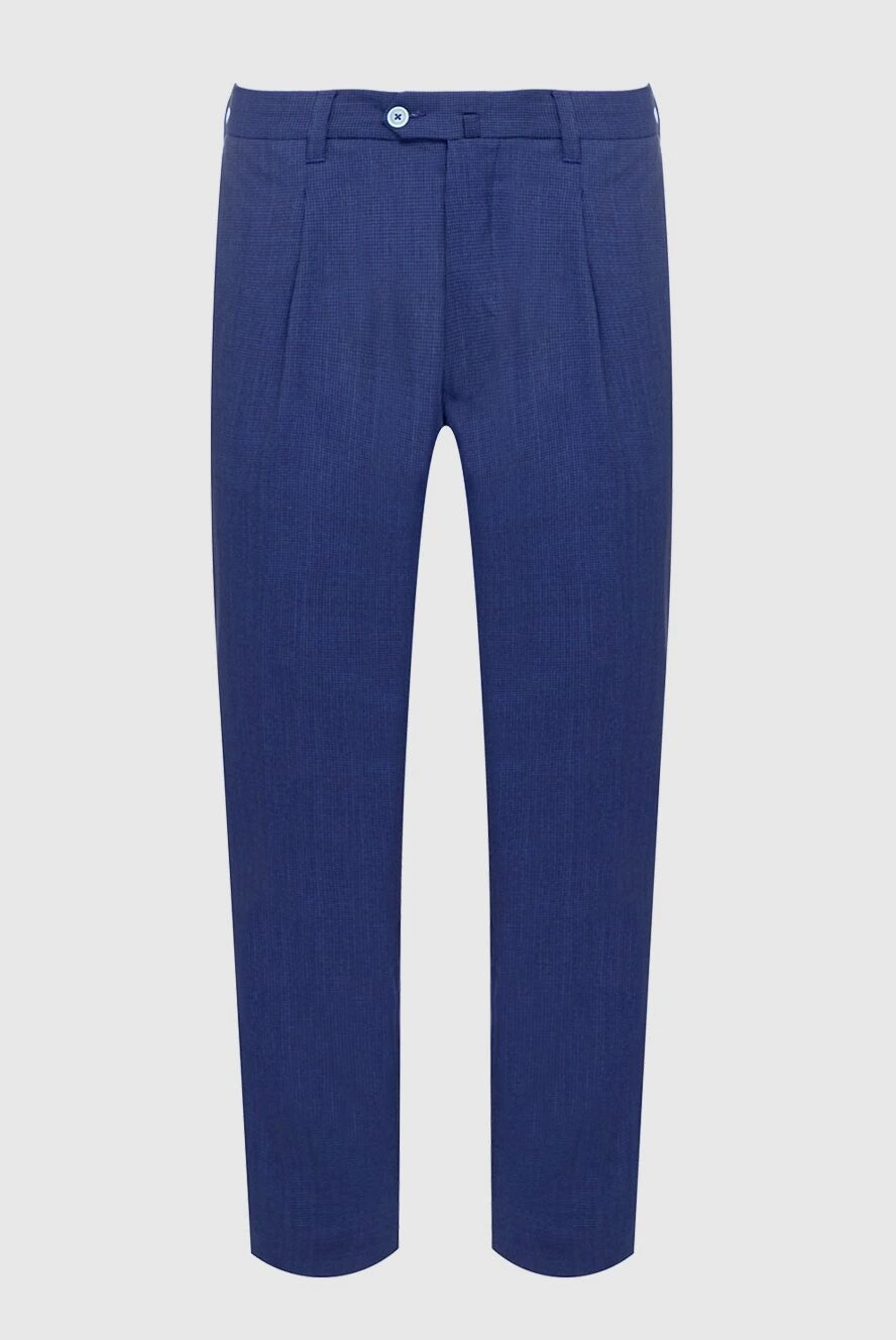 Lubiam man blue wool trousers for men купить с ценами и фото 151335 - photo 1