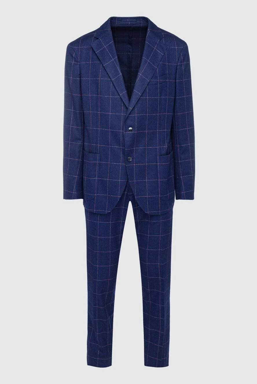 Lubiam man men's suit made of wool, blue купить с ценами и фото 151343 - photo 1