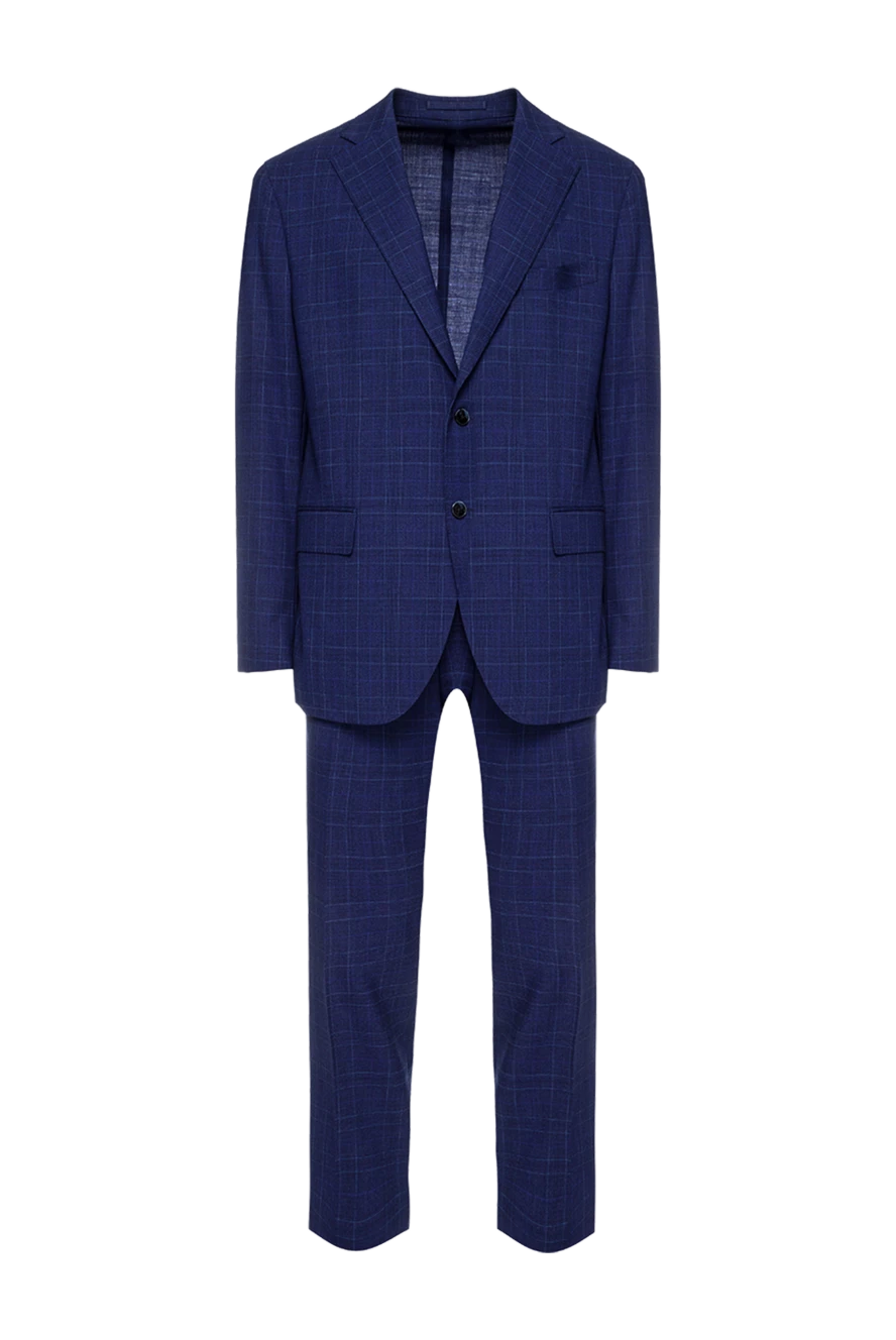 Lubiam men’s blue wool suit in prince of wales check 151344 - photo 1