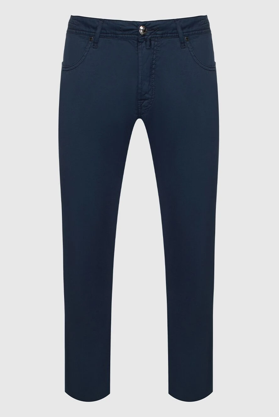 Jacob Cohen man blue cotton and silk jeans for men купить с ценами и фото 151376 - photo 1