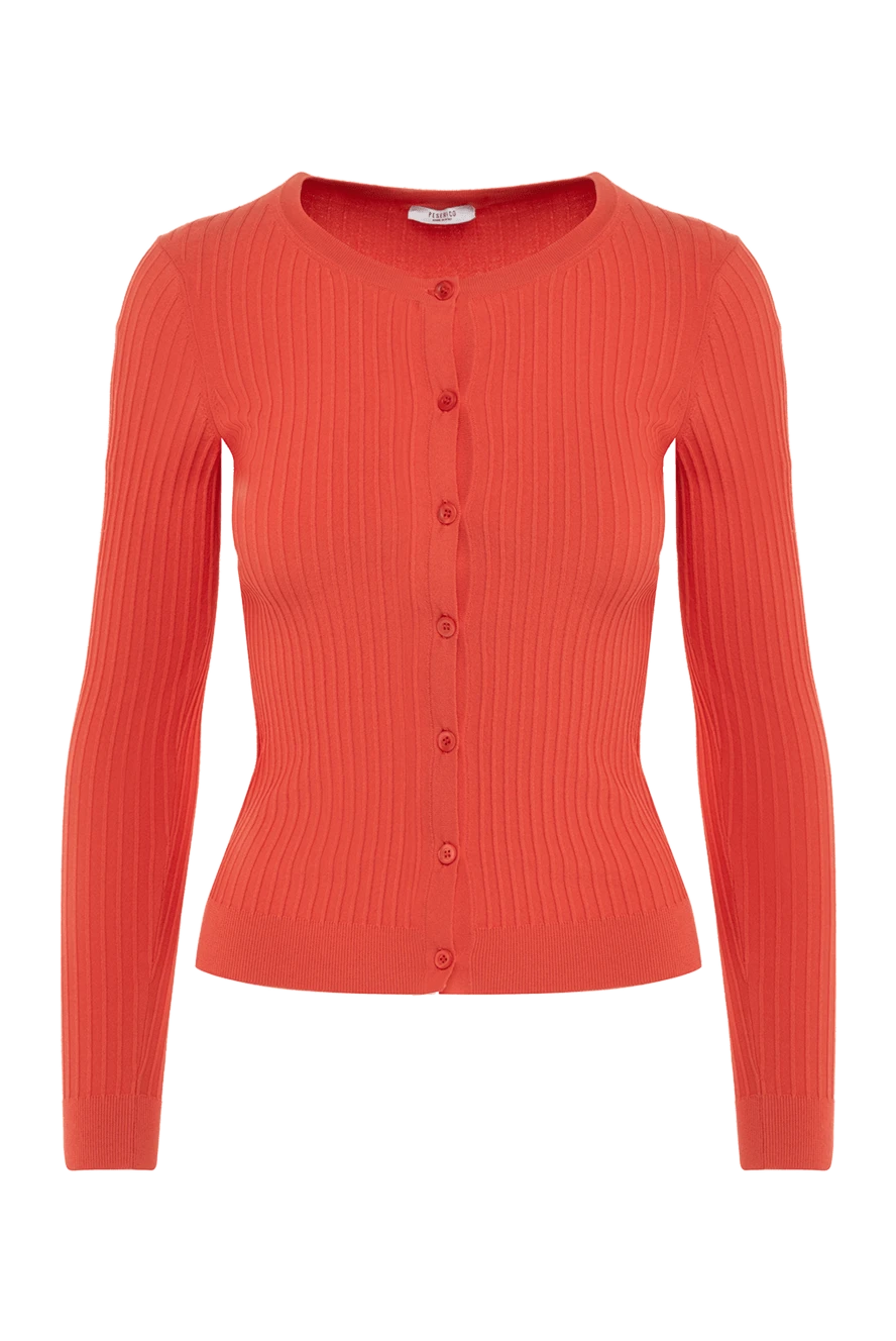 Peserico woman orange viscose and polyamide cardigan for women купить с ценами и фото 151437 - photo 1