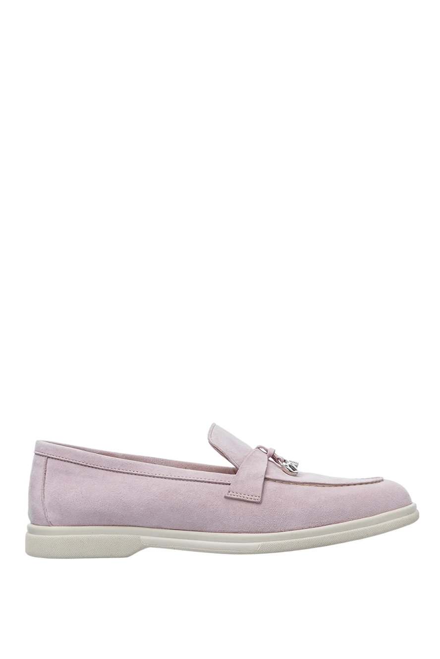 Cesare di Napoli woman pink suede loafers for women купить с ценами и фото 151533 - photo 1