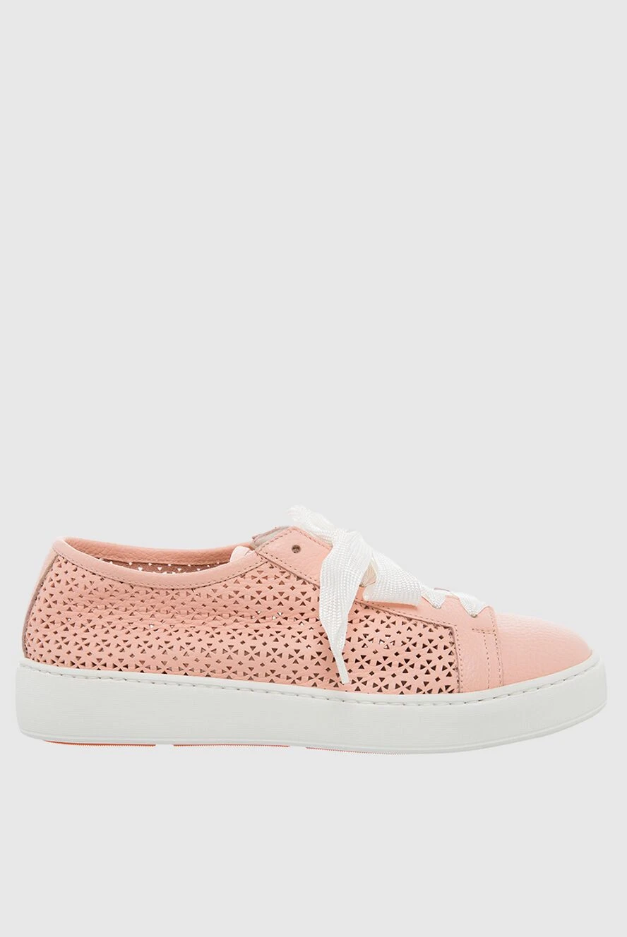 Santoni woman pink leather sneakers for women купить с ценами и фото 151614 - photo 1