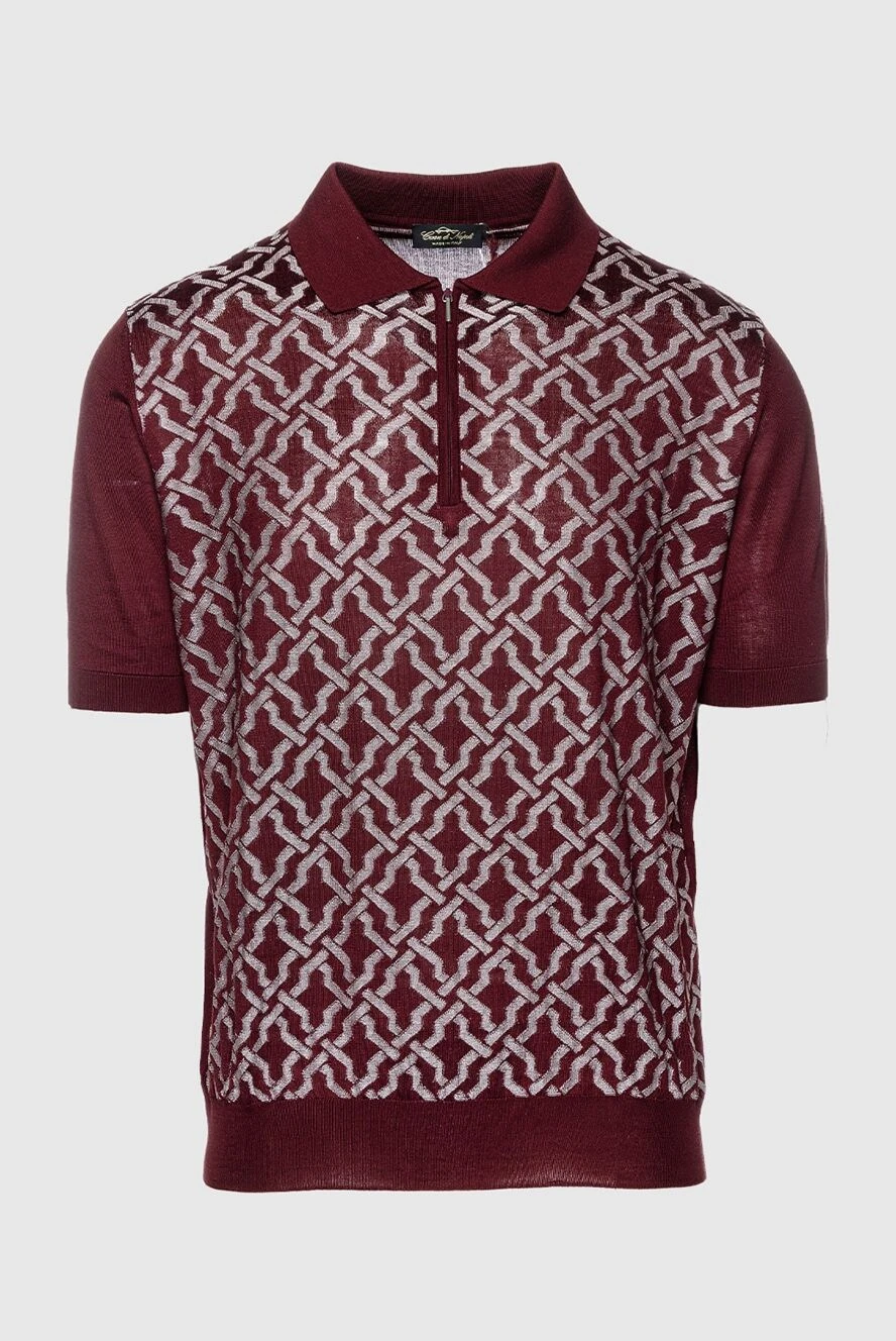 Cesare di Napoli man silk polo burgundy for men купить с ценами и фото 151625 - photo 1