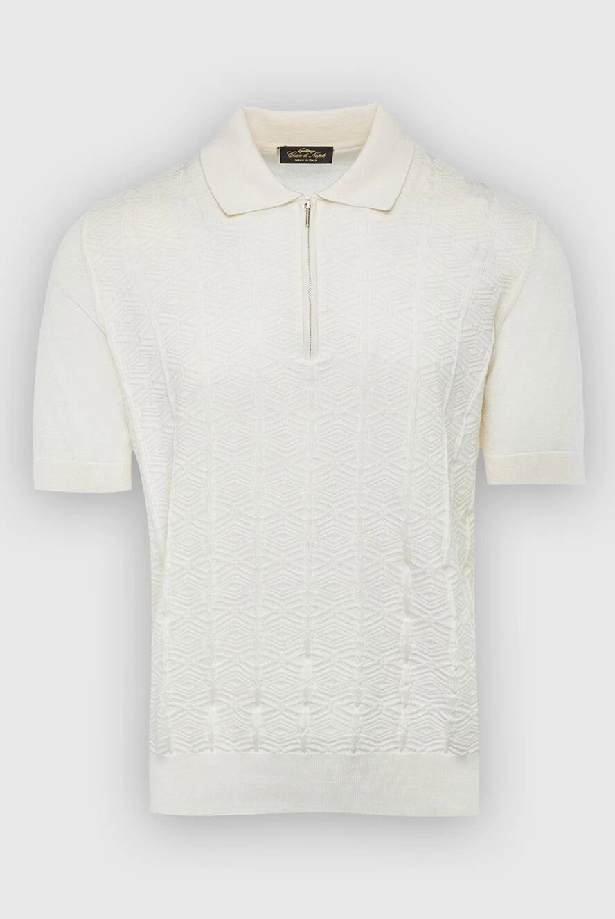 Cesare di Napoli man white silk polo for men купить с ценами и фото 151628 - photo 1