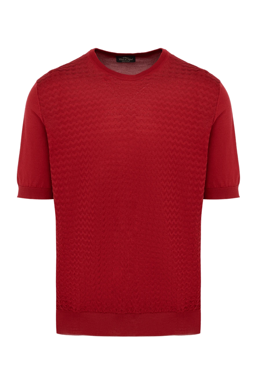 Cesare di Napoli man men's red short sleeve silk jumper купить с ценами и фото 151637 - photo 1