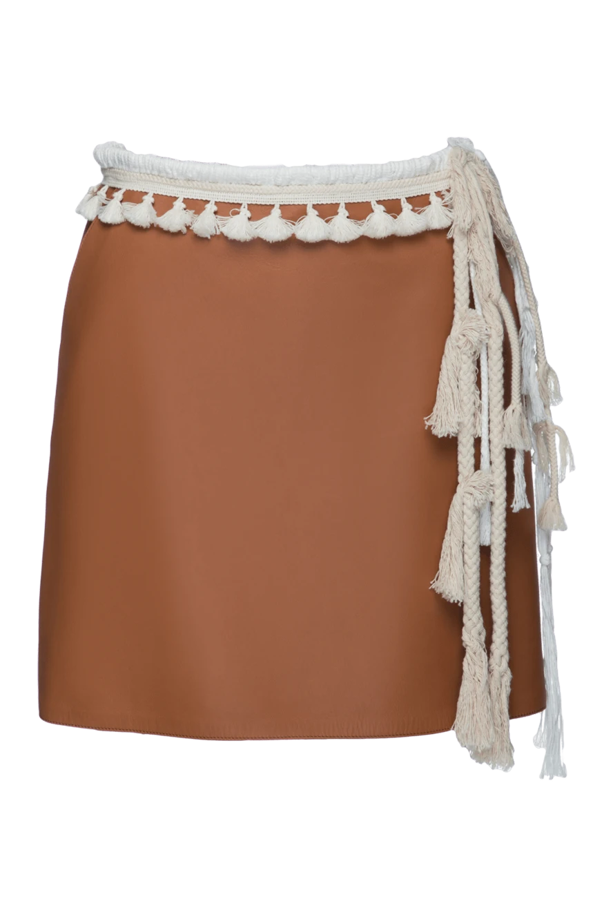 Loewe woman brown leather skirt for women купить с ценами и фото 151669 - photo 1