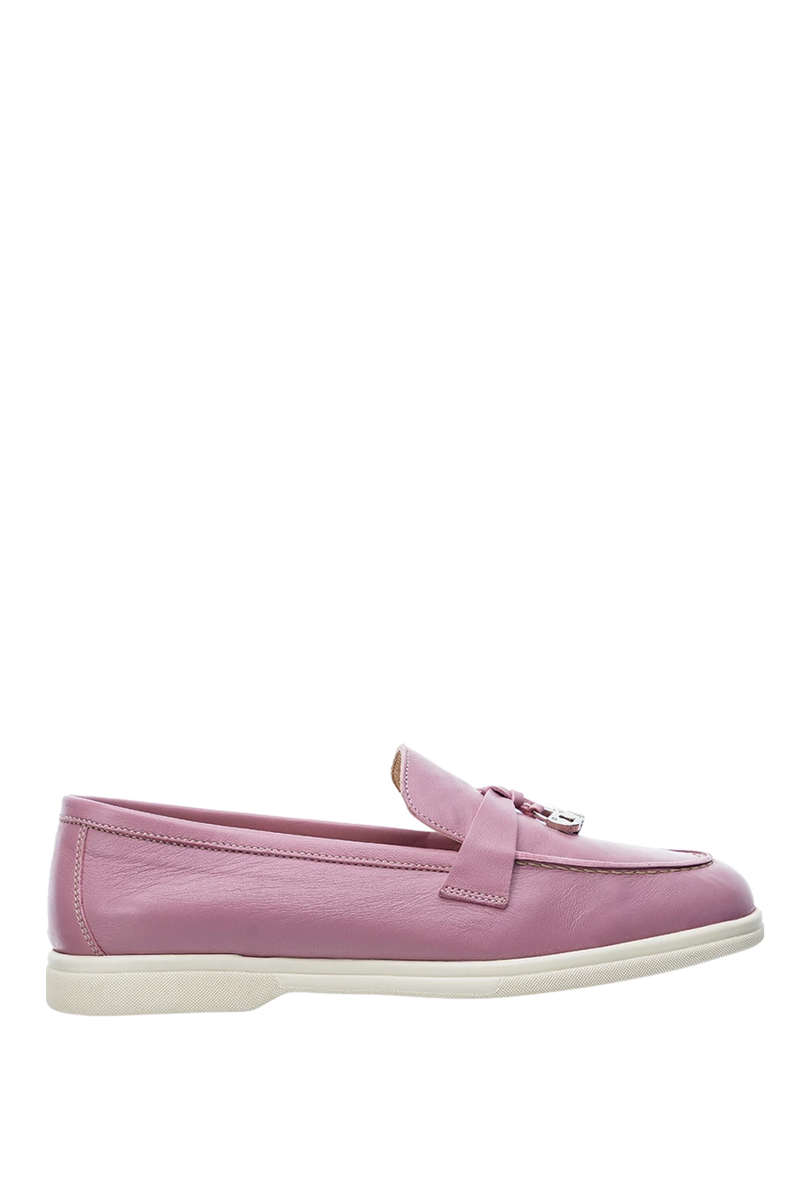 Cesare di Napoli woman pink leather loafers for women купить с ценами и фото 151672 - photo 1