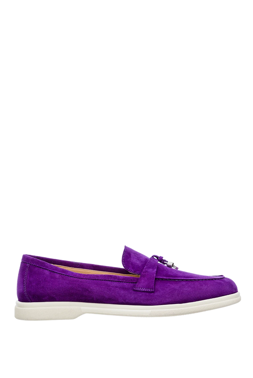 Cesare di Napoli woman purple suede loafers for women купить с ценами и фото 151679 - photo 1