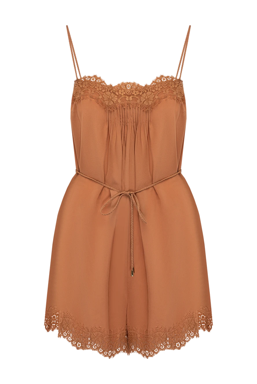 Zimmermann woman women's brown silk jumpsuit купить с ценами и фото 151699 - photo 1