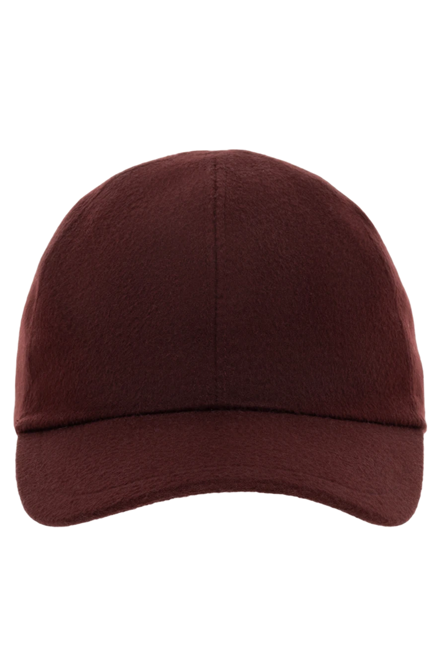 Cesare di Napoli man cashmere and silk cap burgundy for men купить с ценами и фото 151709 - photo 1