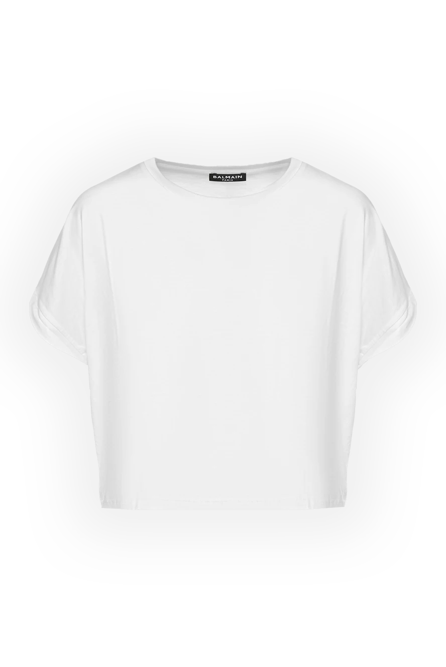 Balmain женская футболка белая укороченная 151744 - фото 1