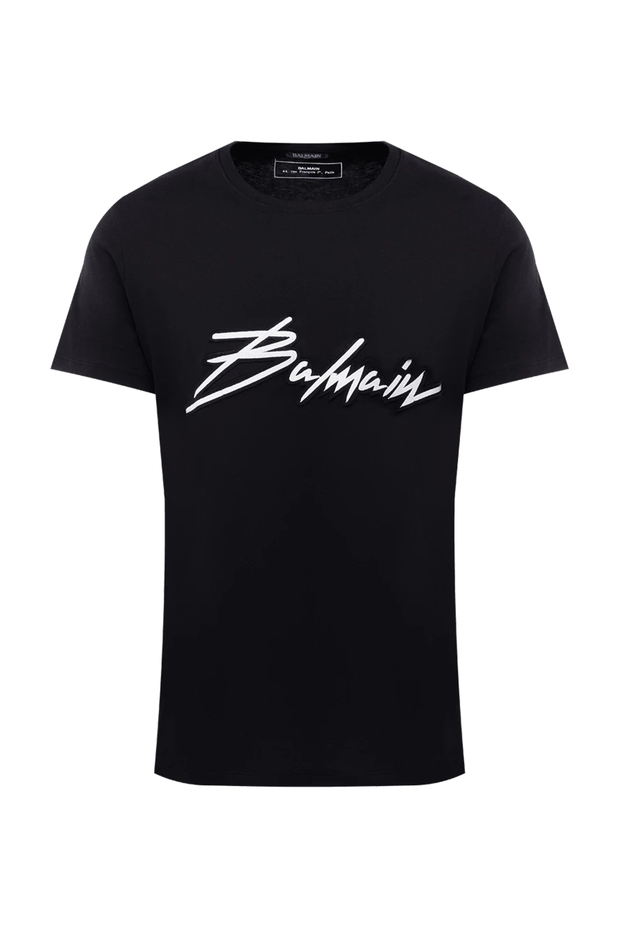 Balmain man black cotton t-shirt for men купить с ценами и фото 151828 - photo 1