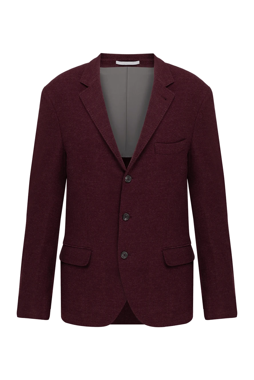 Brunello Cucinelli man men's burgundy wool jacket купить с ценами и фото 151933 - photo 1